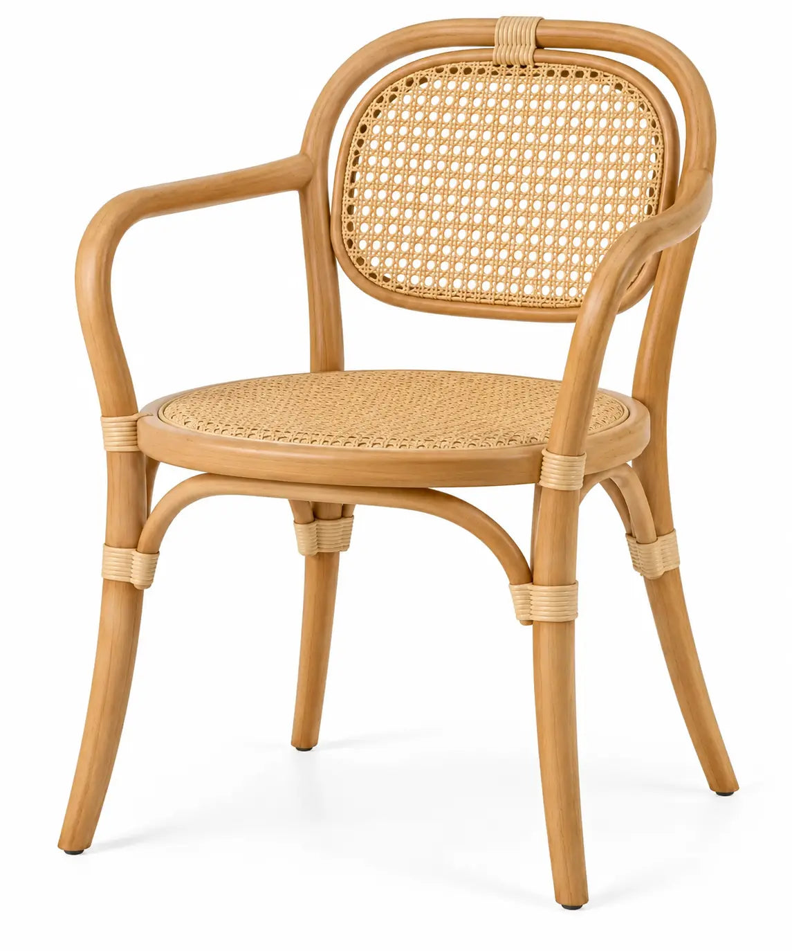 Georgiangateleg brown dining chair with woven backrest and cushioned seat, modern furniture for dining room.