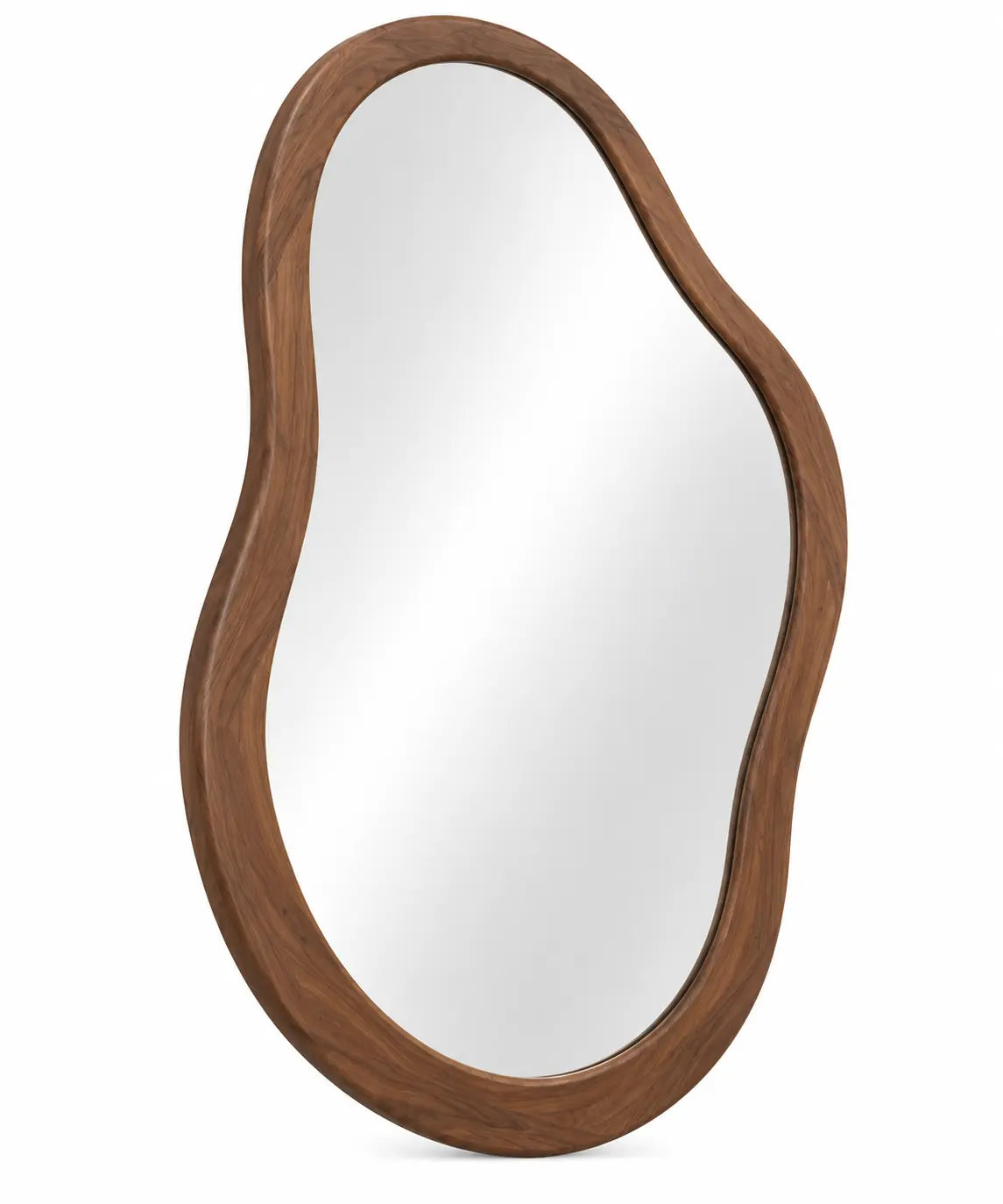 Decorative round mirror with brown and silver frame, ideal for home decor, by georgiangateleg.